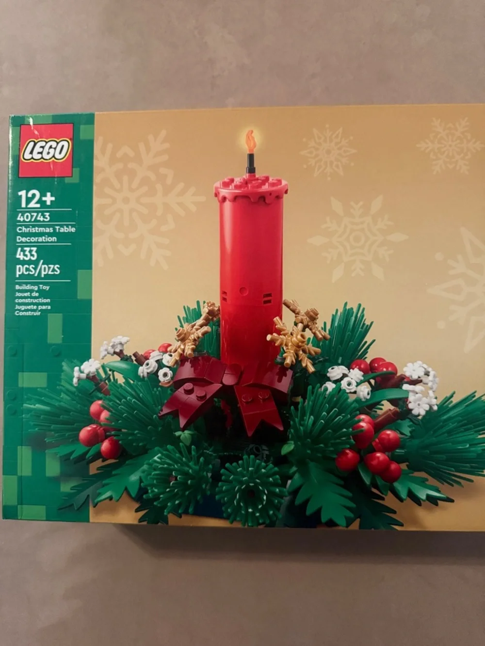 LEGO Red Candle Centerpiece with Green Foliage